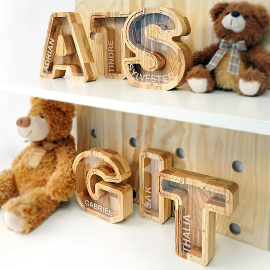 Tirelire Personnalisée en Bois | Collection Personnalisée