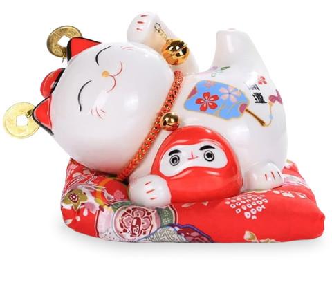 Tirelire Chat Japonais Daruma Rouge | Collection Japonaise